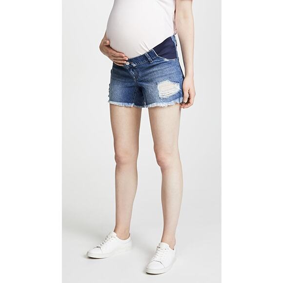 DL1961 Karlie Boyfriend Maternity Side Panel Shorts‎ Size 28 Comfort Distressed - Picture 1 of 6
